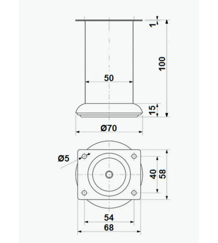 Ножки для мебели 100х50 мм (4 шт) белый