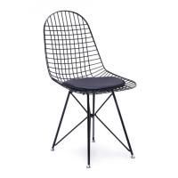 Стул обеденный Eiffel черный, с черной подушкой