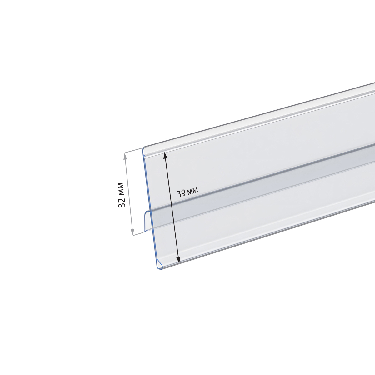 Ценникодержатель IMP39 прозрачный, 1235 мм
