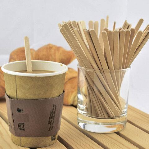 Размешиватель одноразовый деревянный в индивидуальной упаковке 140 мм, КОМПЛЕКТ 250 шт., БЕЛЫЙ АИСТ/WELDAY, 607578