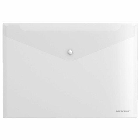 Папка-конверт с кнопкой ERICH KRAUSE "Fizzy Clear", А4, до 120 листов, прозрачная, 0,12 мм, 50172