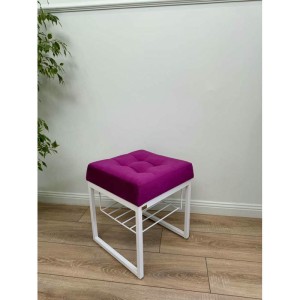 Банкетка Марсей 40-44 с полкой (фуксия/белый)