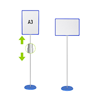 ЗНАК А3 Стойка информационная телескопическая синяя