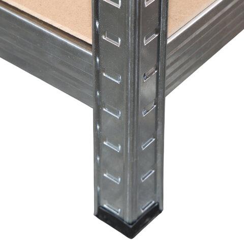 Стеллаж металлический BOOMHOUSE (БУМХАУС) безболтовой, 2000x1000x500 мм, 5 полок МДФ, нагрузка на стеллаж до 875 кг, серебристый, 291415