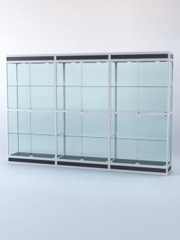 Витрина "ПРЯМОУГОЛЬНАЯ" №3-3м-400-2 (задняя стенка - стекло), Черный