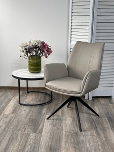 Стул YOZEF 360 град. поворот. HF017-09 Латте, экокожа / Черный, ®DISAUR