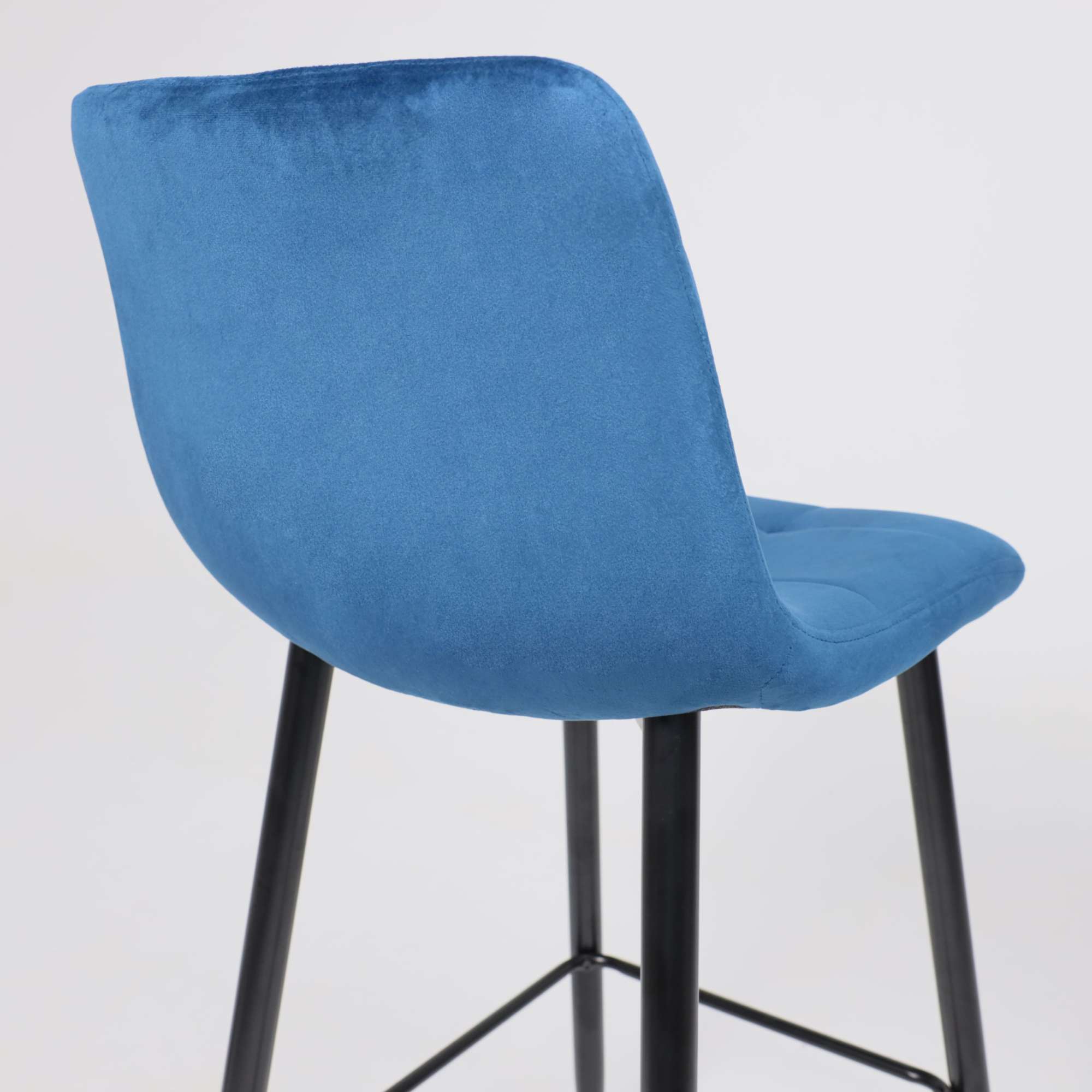 Стул барный Stella, синий, велюр