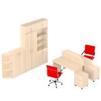 Комплект Хайтон для рабочего места 2-ч сотрудников, молочный дуб