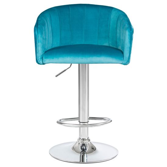 Барный стул САРАГОСА, велюр аква