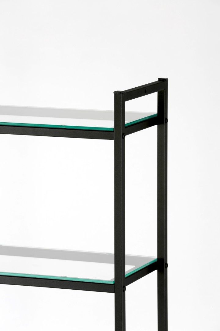 Стеллаж лофт ПС-2006Ч со стеклянными полками