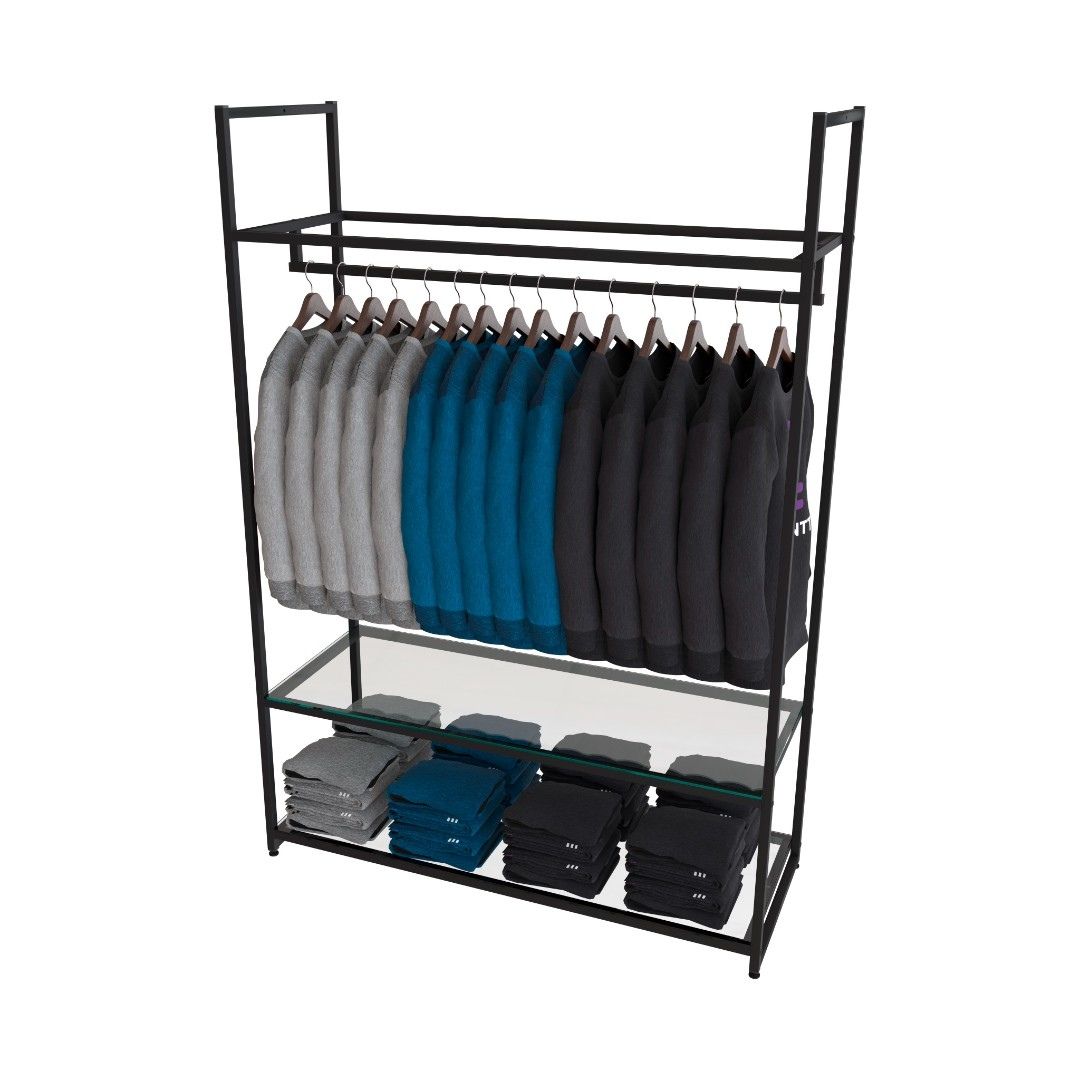 Стеллаж для одежды в стиле Лофт A17120-09 (170х120х45)