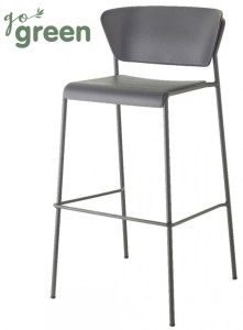 Стул пластиковый барный Lisa Technopolymer Go Green антрацит