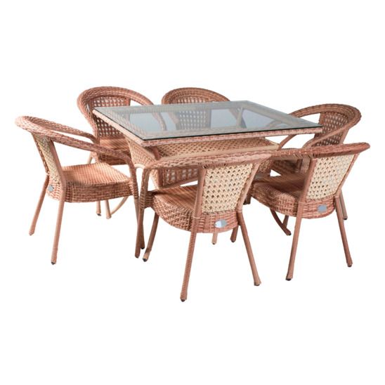 Даман обеденный прямоугольный 6 мест, натуралный