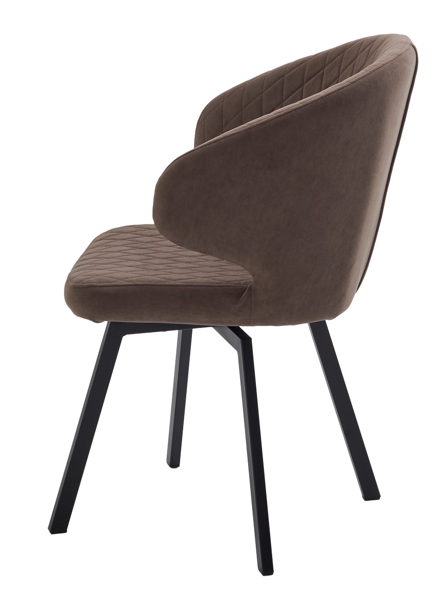 Стул ХИЛТОН 360 град., цвет B29 Шоколадный, велюр / черный каркас