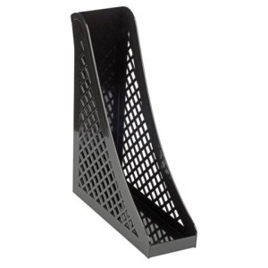 Лоток вертикальный для бумаг BRAUBERG ECO, 240х80х290 мм, сетчатый, черный, 239014