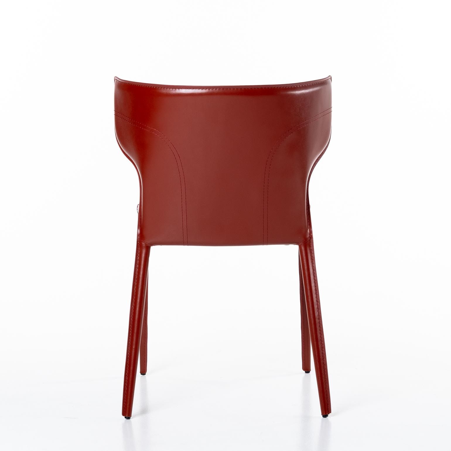Стул Аустин, кожа ретро-красный