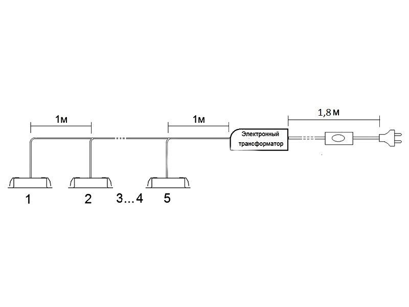 Комплект 3 врезных светильников галоген. FT-9216 20W, мат. стекло (тр-р, сетевой шнур 1,8м c выкл. в упаковке), хром