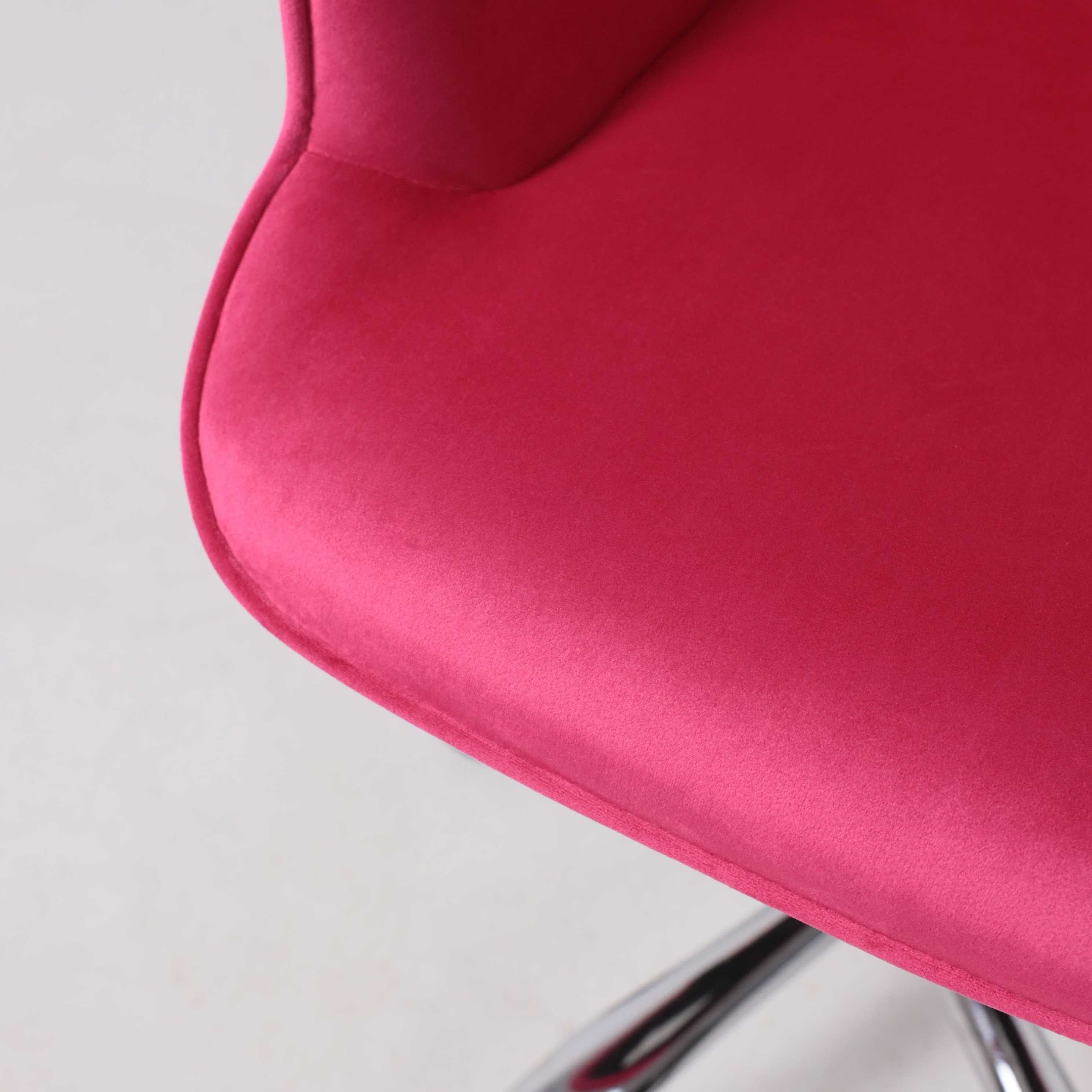 Кресло поворотное Bella, фуксия, велюр