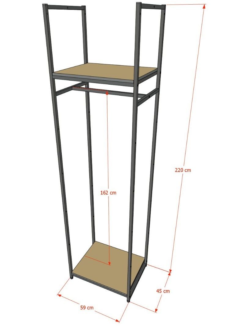 Стеллаж для одежды A2260-02 220х60х45