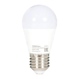 Лампа светодиодная SONNEN EXTRA, 10 (85) Вт, E27, шар, теплый белый, 30000 ч, LED G45-10W-2700-Е27, 457913