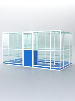 Павильон торговый из профиля островной №2г, Делфт голубой U525 ST9 + Белый