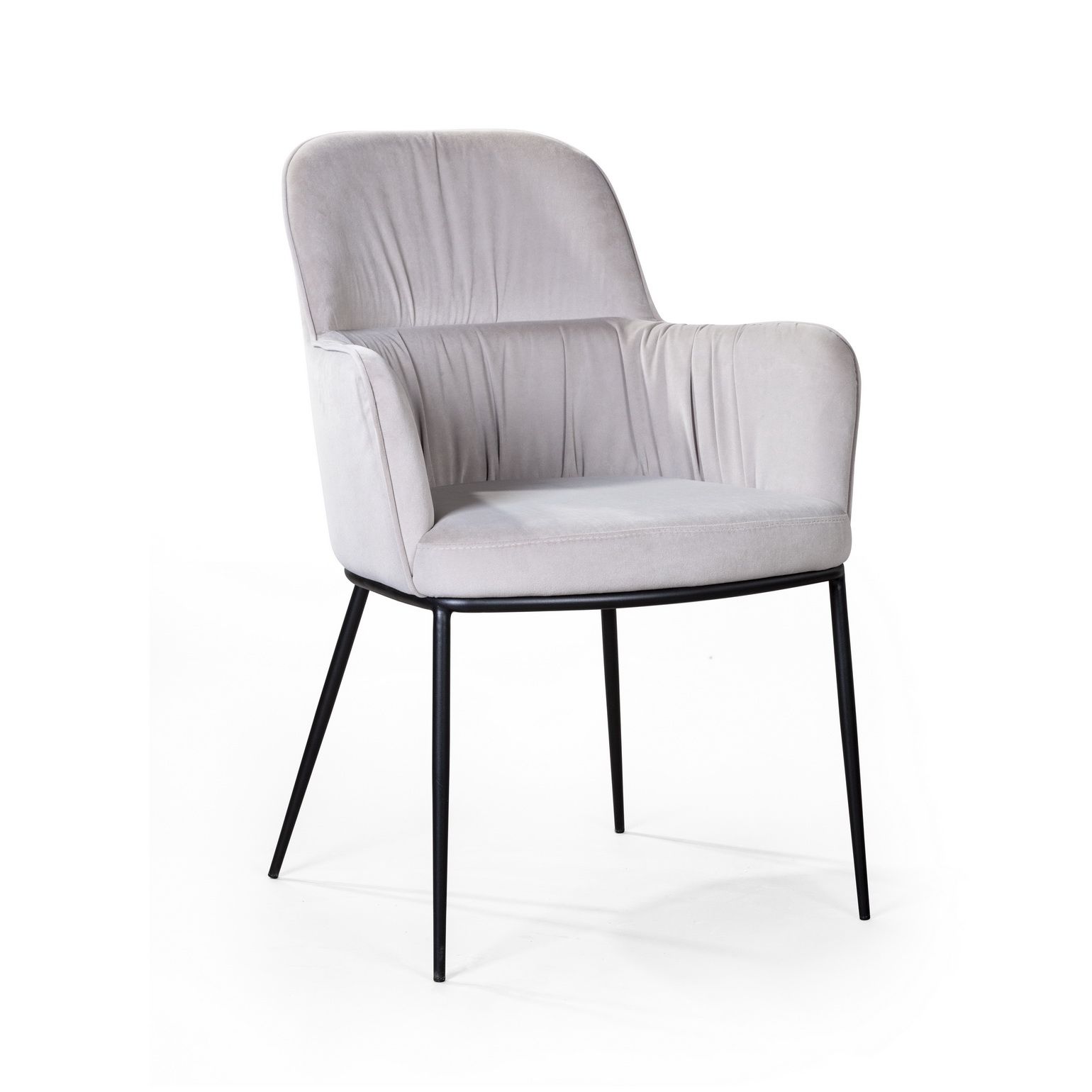 Стул с подлокотниками Баркли, микровелюр серый