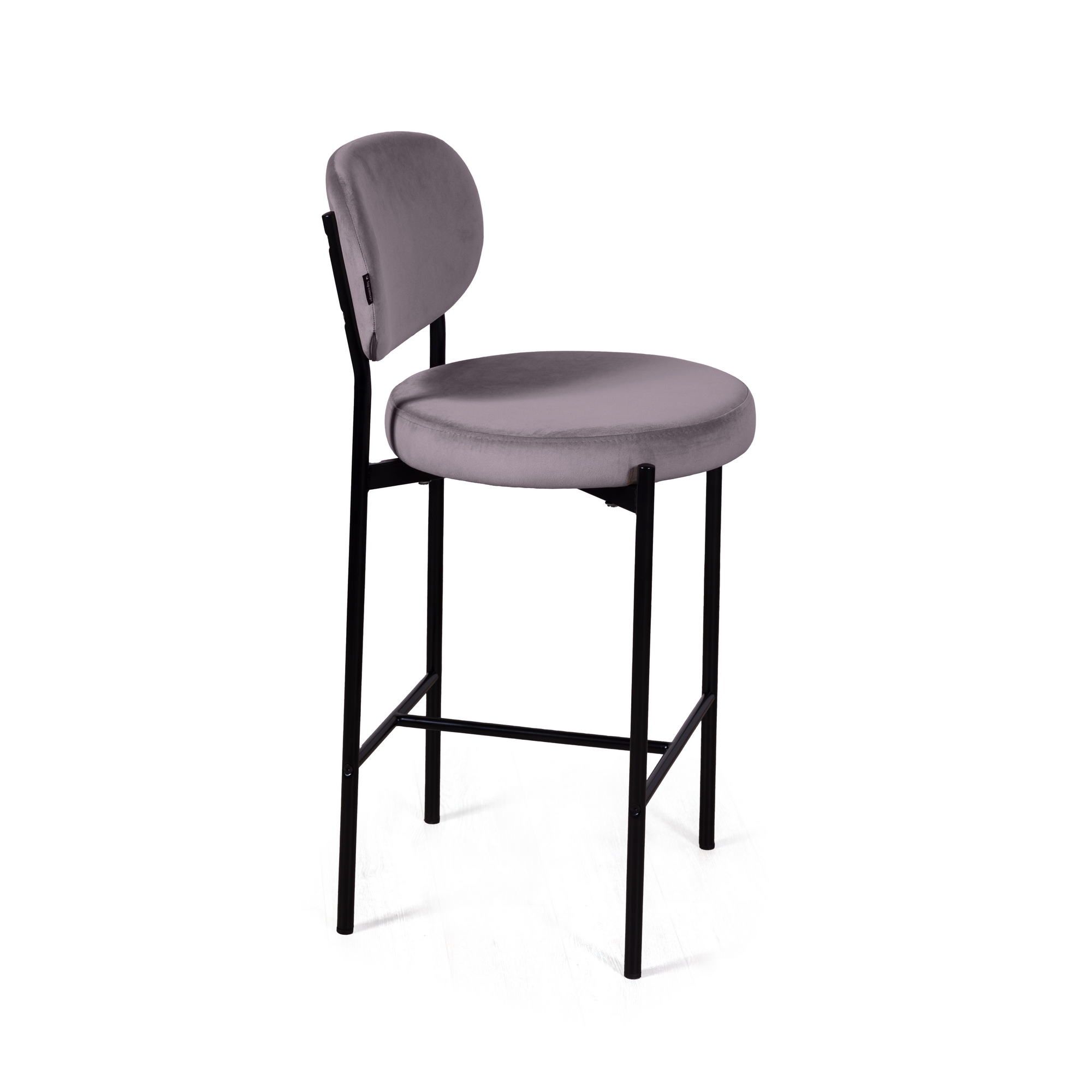 Стул полубарный Мейсон, бархат серый 27