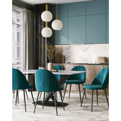 Стол обеденный Belle 160х90 белый мрамор