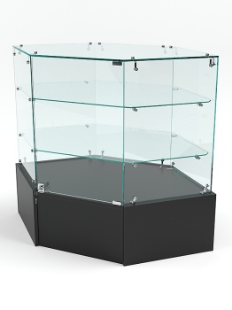 Прилавок угловой "ИСТРА" №118 шестигранный (с дверками), Черный