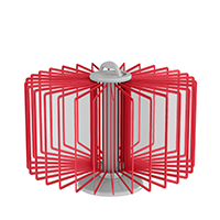 ТАЙФУН-03.А4Gr.Rd Демосистема настольная вращ.серая 30 красных панелей А4 (П)