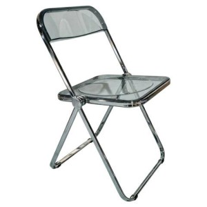 Стул складной прозрачный BRABIX "Style CF-015", хромированный каркас, пластик, 533250