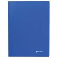 Папка с пластиковым скоросшивателем BRAUBERG "Office", синяя, до 100 листов, 0,5 мм, 222644
