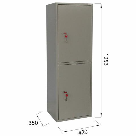 Шкаф металлический для документов BRABIX "KBS-023Т", 1253х420х350 мм, 27,5 кг, 2 отделения, сварной, 291155