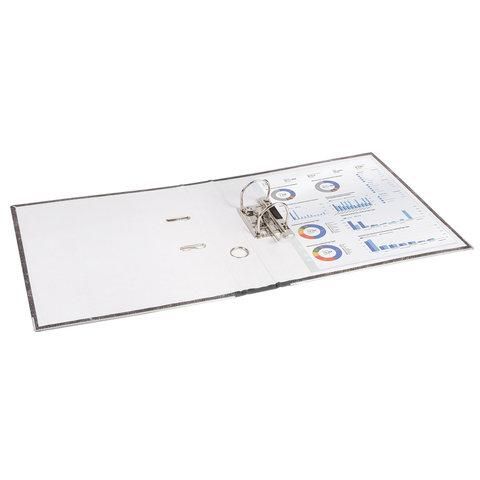 Папка-регистратор ОФИСМАГ, фактура стандарт, с мраморным покрытием, 50 мм, черный корешок, 222096