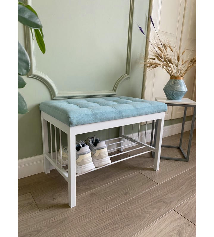 Банкетка Сканди-60 (светло-бирюзовый/белый)