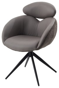 Стул ГУННАР (GUNNAR) 360 град, цвет СЕРЫЙ VEGA-88 / MIAMI-459, ткань / ЧЕРНЫЙ каркас, ®DISAUR