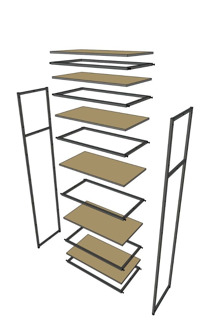 Стеллаж в стиле ЛОФТ A2290-20 220х90х45