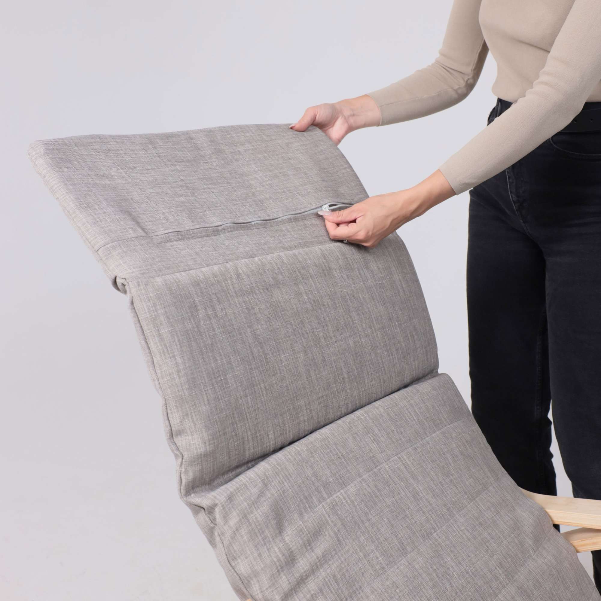 Кресло-качалка Smart, серый, ткань