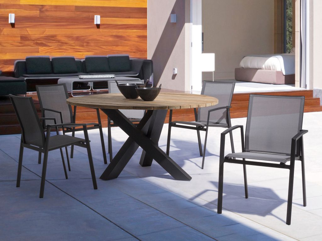 Стол деревянный обеденный Brandon черный, натуральный