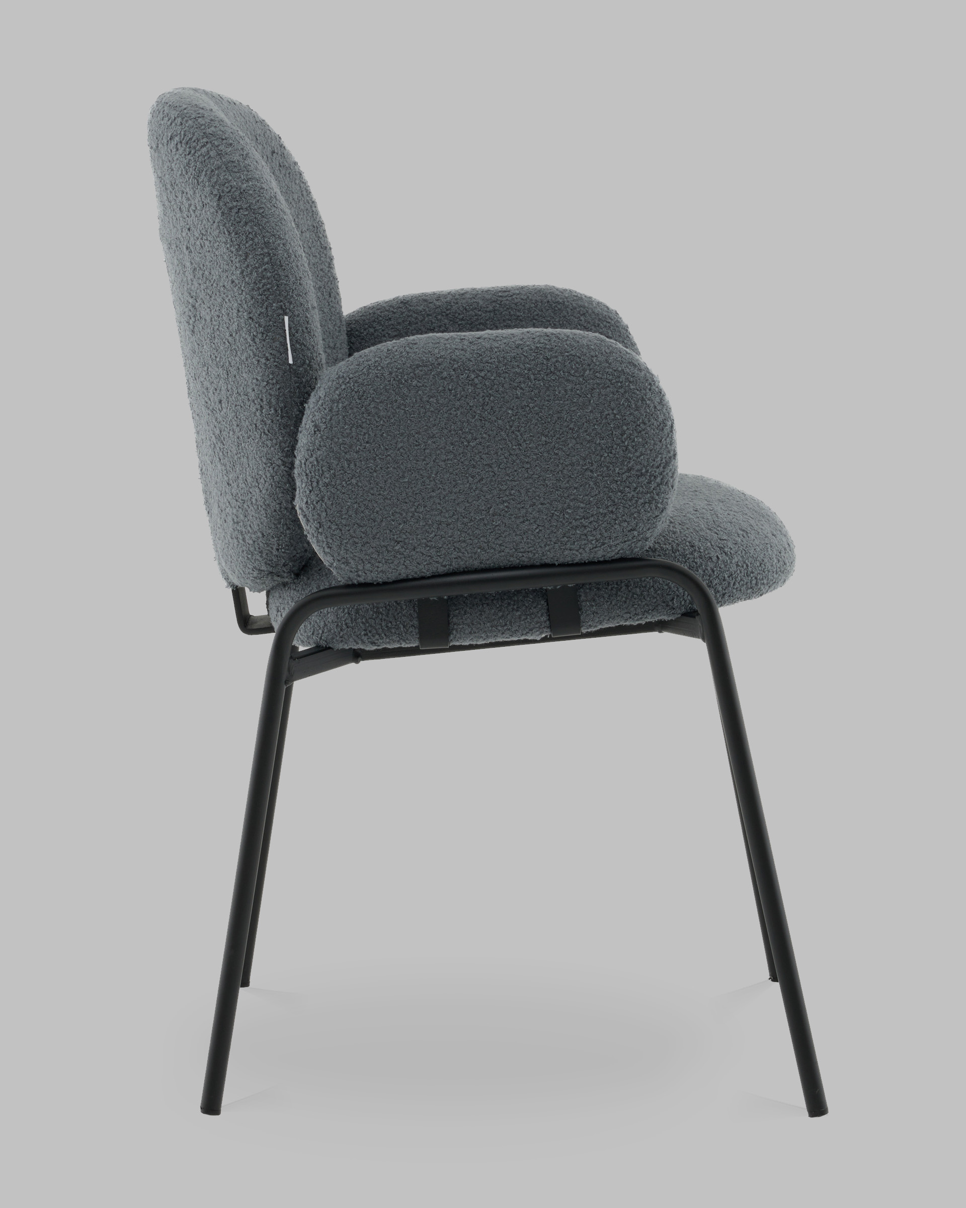 Стул с подлокотниками Моллек букле темно-серый