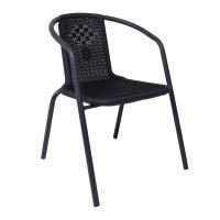 Кресло садовое VERONA, PE, иск.роттанг-черный/сталь-черная