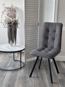 Стул ДАРЛИНГ 360 град. поворот. B28 Темно-серый, велюр / черный каркас,