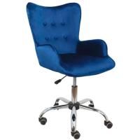 Кресло поворотное Bella, темно-синий, велюр
