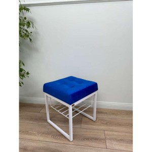 Банкетка Марсей 40-44 с полкой (синий/белый)