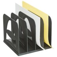 Лоток-сортер для бумаг BRAUBERG STYLE, 4 отделения, 210х210х170 мм, сборный, черный, 238113