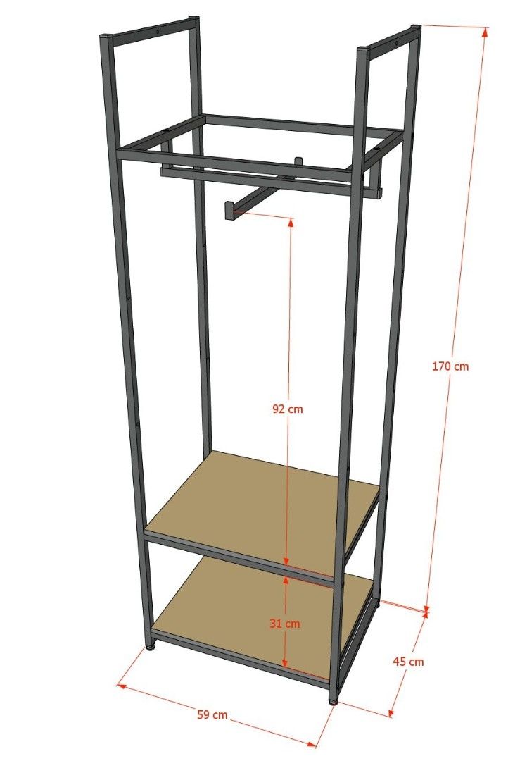 Стеллаж для одежды в стиле Лофт A1760-08