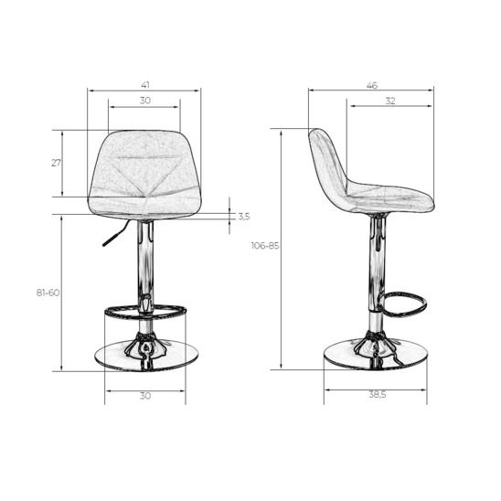 Барный стул СИЕНА, хром сталь, рогожка фиолетовый