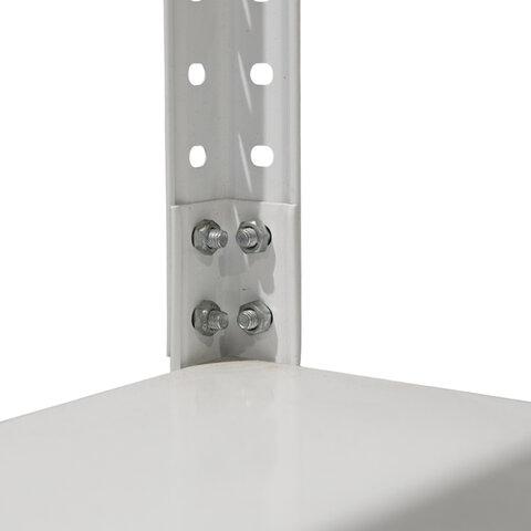 Стеллаж металлический BOOMHOUSE (БУМХАУС) 1500x750x300 мм, 4 полки, нагрузка на стеллаж до 120 кг, белый, 291419