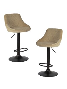 Набор 2 шт Стул барный DOBRIN LOGAN BLACK, мокко велюр (MJ9-9)