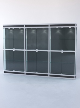 Витрина "ПРЯМОУГОЛЬНАЯ" №3-3м-200-1 (задняя стенка - ДВП), Черный